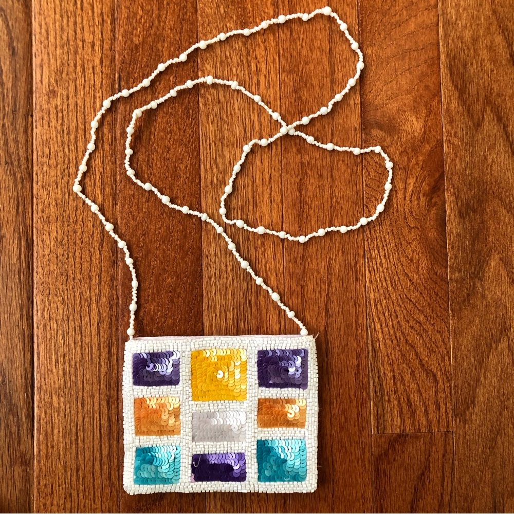 Vintage Beaded Sequined Tiny Crossbody Purse